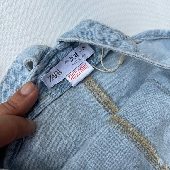 Zara Kids Denim Overalls Dress For Girls - Picture 2 of 9